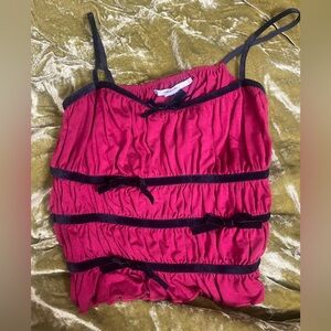 Urban Outfitters Kimchi Blue Red Black velvet ribbon vintage vampire gothic top